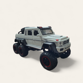 نمای جانبی ماشین فلزی مرسدس بنز G63 AMG شش چرخ سفید در فرشاد تویز