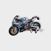 ماکت موتور اسپرت BMW S1000RR مقیاس 1:9 رنگ سفید آبی قرمز همراه پایه نمایش