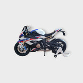 نمای کناری ماکت موتور BMW S1000RR اسپرت با پایه نمایش و جک بغل