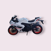 موتور فلزی سوزوکی GSX1000R سفید مقیاس 1:9 نمای کامل از کنار