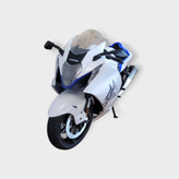ماکت Suzuki Hayabusa سفید آبی جعبه دار نمای جلو