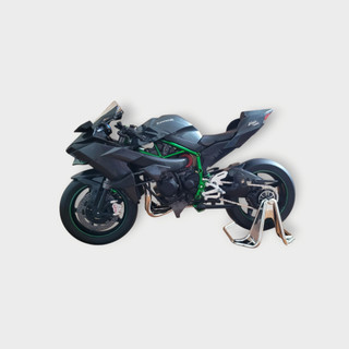نمای سمت دیگر ماکت موتور فلزی Kawasaki Ninja H2R مقیاس 1:9 رنگ مشکی