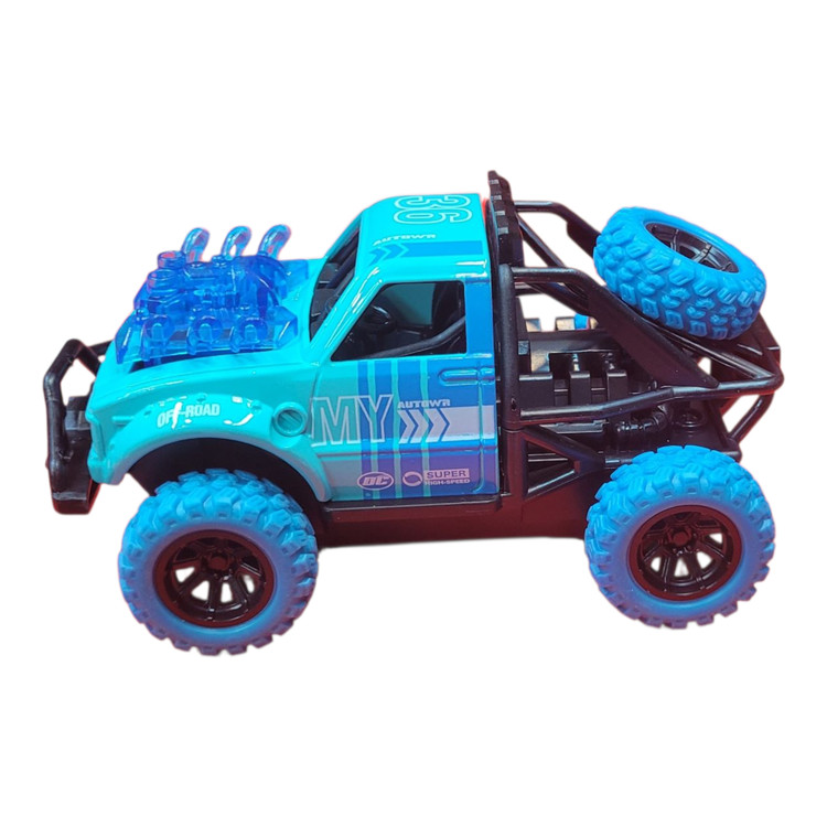 ماشین اسباب بازی آفردی فلزی تصادفی موتور پران سایز کوچک موزیکال مقیاس 1/32