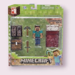 نمای جلوی بسته فیگور ماینکرفت استیو مدل Overworld Survival Pack