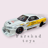 ماکت نیسان اسکایلاین GT-R سفید و زرد نمای جلو فرشاد تویز