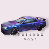ماکت نیسان اسکایلاین GT-R R34 آبی هفترنگ فرشاد تویز