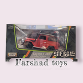 ماکت ماشین فلزی تویوتا FJ40 Land Cruiser آفرود برند Motor Max رنگ قرمز در فرشاد تویز