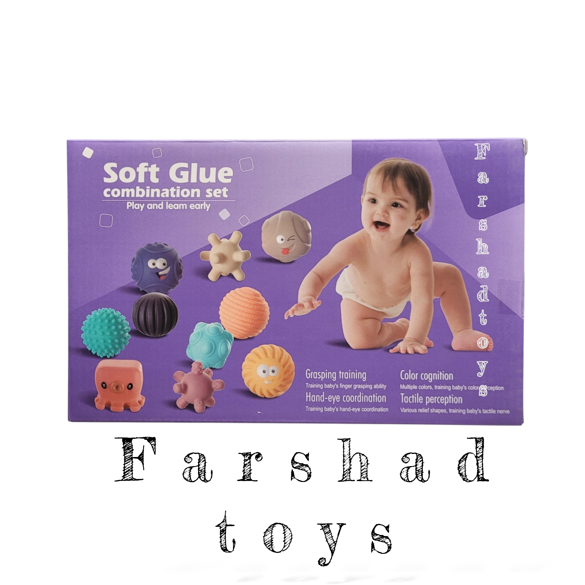 توپ حسی سیلیکونی 6 عددی طرح ماکارون در سه طرح