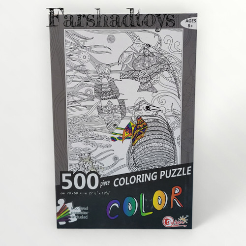 پازل ۵۰۰ تکه رنگآمیزی ماهی + ۶ ماژیک