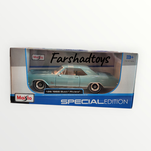 ماشین فلزی بیوک ریویرا 1965 بزرگ 1/24 مایستو تک جعبه 1965 Buick Riviera Gran Sport 1/24 Diecast Model Car by maisto