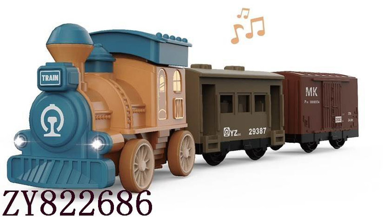 قطار اسباب بازی سه واگنه موزیکال و چراغ دار مدل Train Carriage