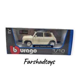 جعبه ماکت Mini Cooper 1969 برند Bburago مقیاس 1:18