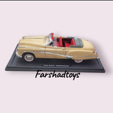 ماکت Buick Roadmaster Convertible 1949 رنگ کرم نمای جانبی با فضای داخلی قرمز برند Motor Max