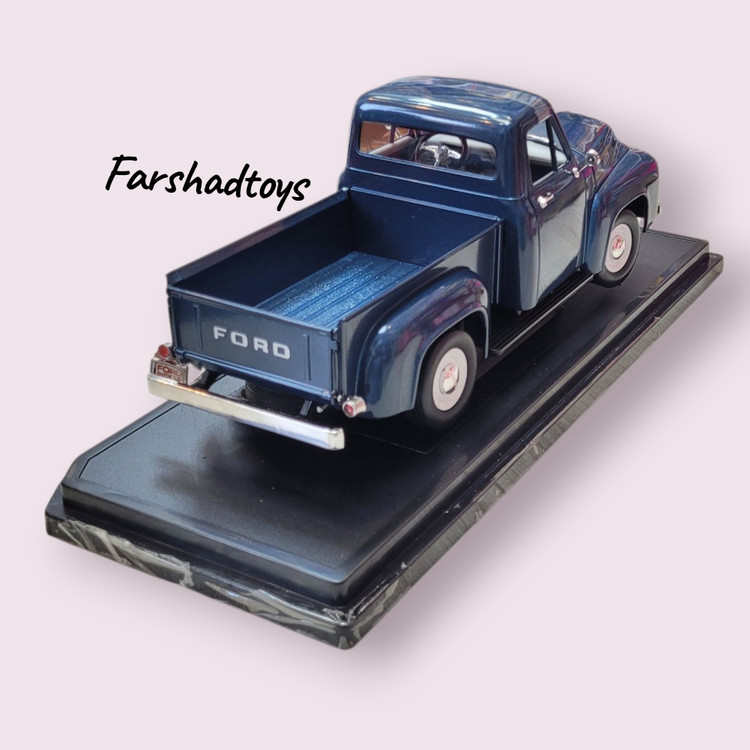 نمای عقب ماکت فورد F100 پیکاپ 1953 آبی متالیک برند Yatming مقیاس 1:18 فرشاد تویز