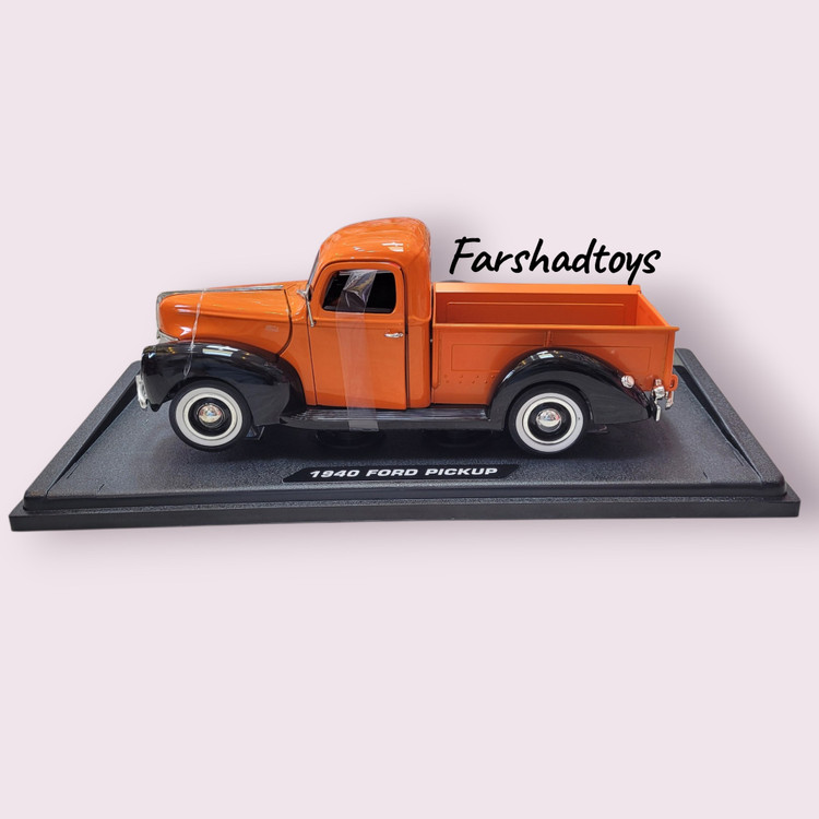 نمای جانبی ماکت Ford Pickup 1940 موتور مکس مقیاس 1:18 رنگ نارنجی و مشکی فرشاد تویز