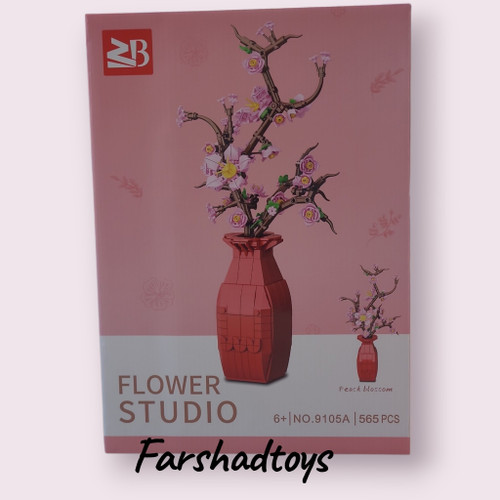 لگو شکوفه هلو Peach Blossom برند ZB Flower Studio مدل 9105A با 565 قطعه | فرشاد تویز