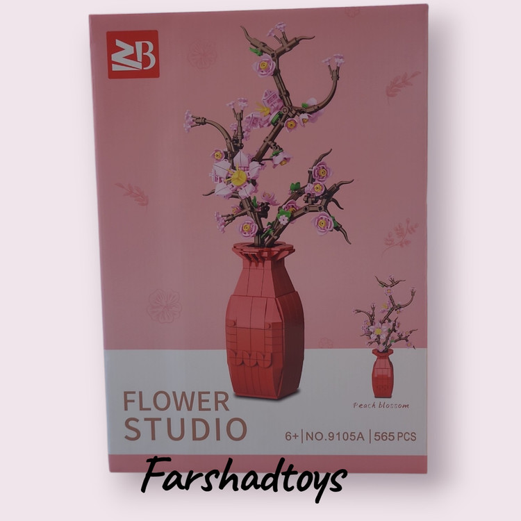 لگو شکوفه هلو Peach Blossom برند ZB Flower Studio مدل 9105A با 565 قطعه | فرشاد تویز