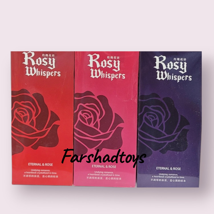 گل رز مصنوعی جاودان Rosy Whispers رنگ مشکی قرمز و صورتی | فرشاد تویز