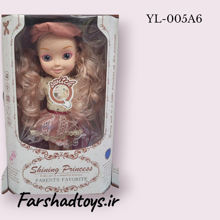 عروسک دخترانه Shining Princess مدل YL-005A6 با لباس توری صورتی | فرشاد تویز