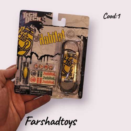اسکیت برد انگشتی Tech Deck طرح Habitat زرد به همراه ابزار و لوازم جانبی