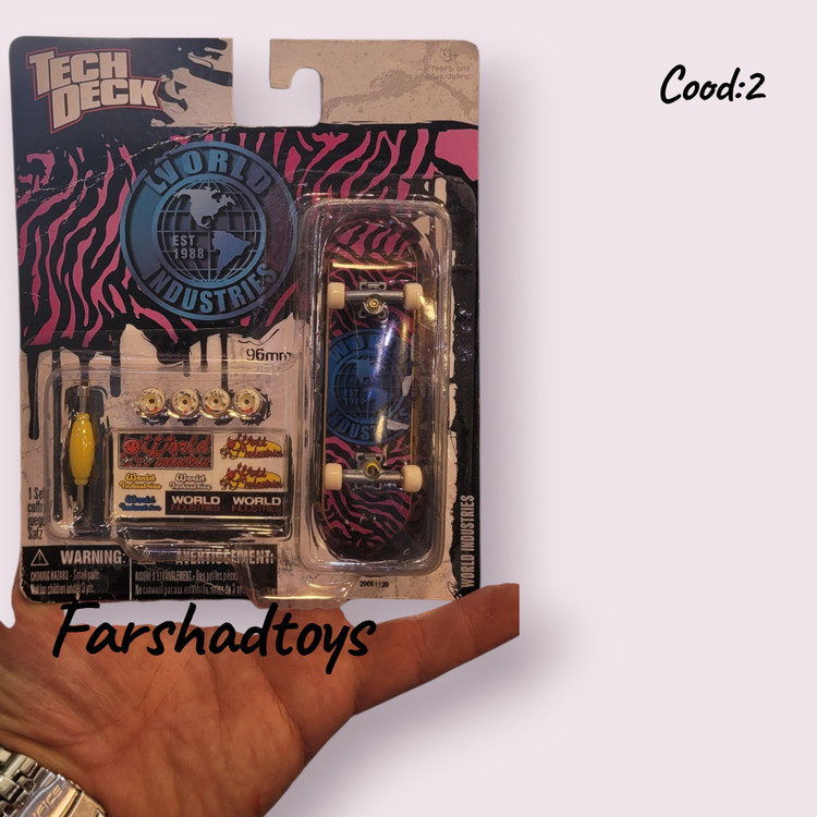 اسکیت برد انگشتی Tech Deck طرح World Industries صورتی رنگ 96 میلی متری
