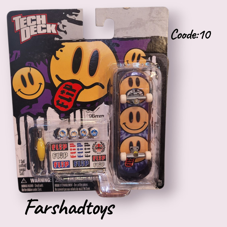 اسکیت برد انگشتی Tech Deck طرح ایموجی زرد حرفه ای
