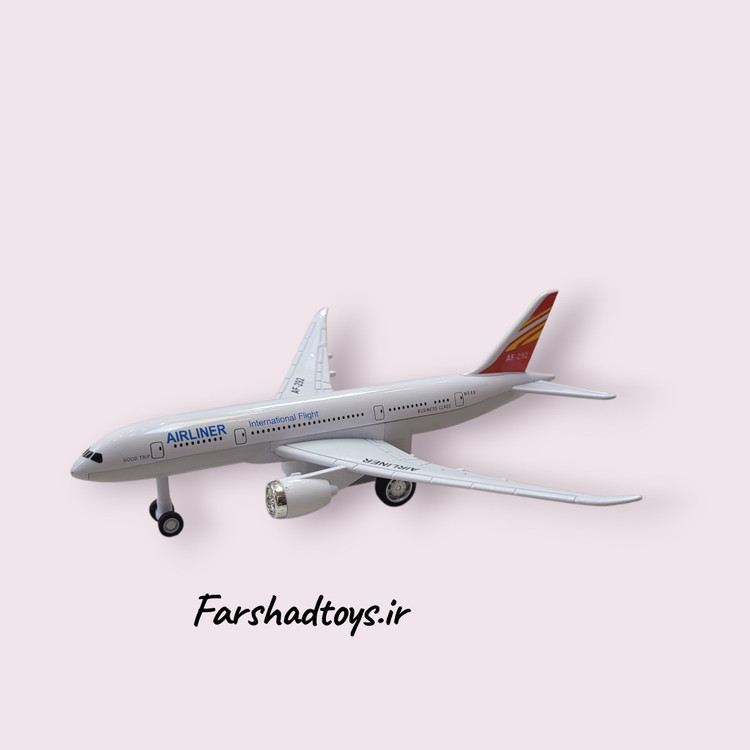 ماکت هواپیمای مسافربری Airliner AF-292 فلزی مقیاس 1:400 با بدنه سفید و دم قرمز