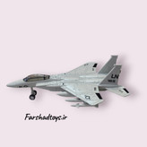 نمای بالا از ماکت جنگنده F-15 Eagle فلزی مجهز به چرخ متحرک و موشکهای تزئینی