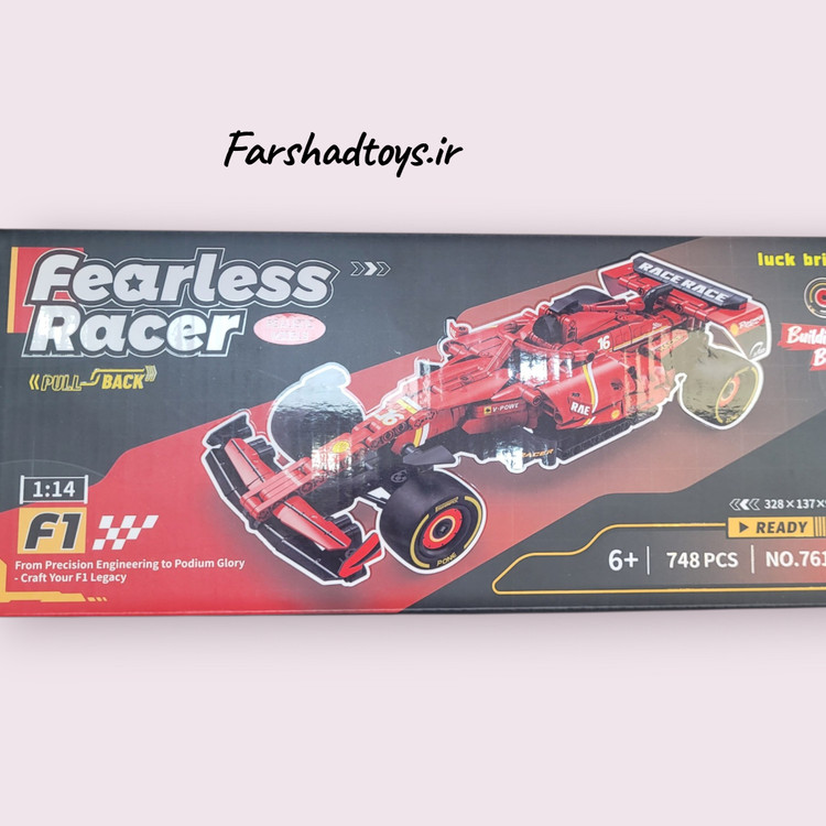 Alt لگو ماشین فرمول یک قرمز Luck Brick مدل Fearless Racer 7612