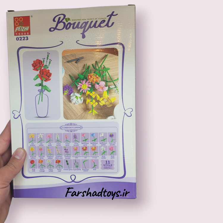 لگو گل رز ساختنی پیزی PEIZHI مدل 0223 از سری Bouquet