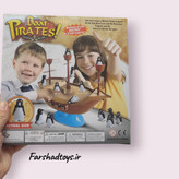 نمای پشت جعبه بازی تعادلی کشتی و پنگوئن Boat Pirates