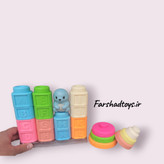 بسته بلوک حسی و حمام کودک 21 قطعه مدل Stacking And Bath Play Set مناسب کودکان بالای 12 ماه