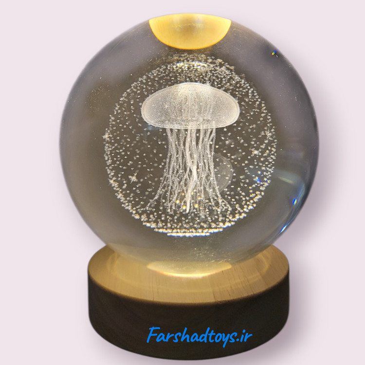 گوی کریستالی سه بعدی LED طرح عروس دریایی سه بعدی