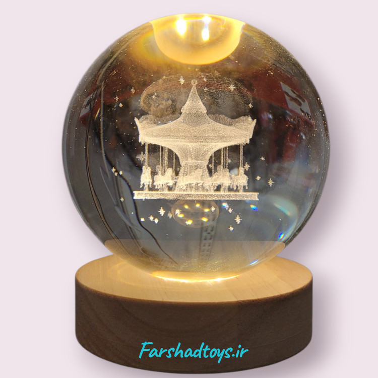 گوی کریستالی سه بعدی LED طرح چرخ و فلک فانتزی