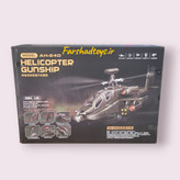 ماکت هلیکوپتر آپاچی AH-64D با رنگآمیزی ارتشی و استند نمای بغل