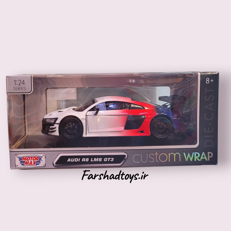 جعبه ماکت Audi R8 LMS GT3 برند Motor Max سری Custom Wrap در فرشاد تویز