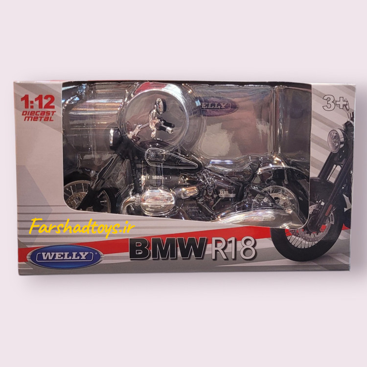 ماکت کلکسیونی موتور BMW R18 Welly رنگ مشکی جعبه دار