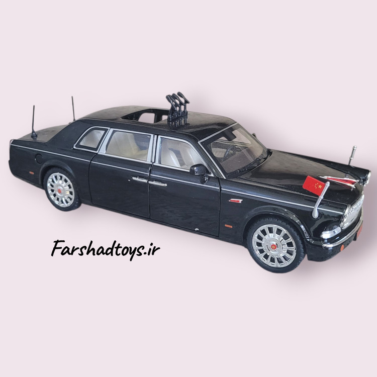 ماکت ماشین فلزی Hongqi L5 مشکی نمای سه رخ بغل