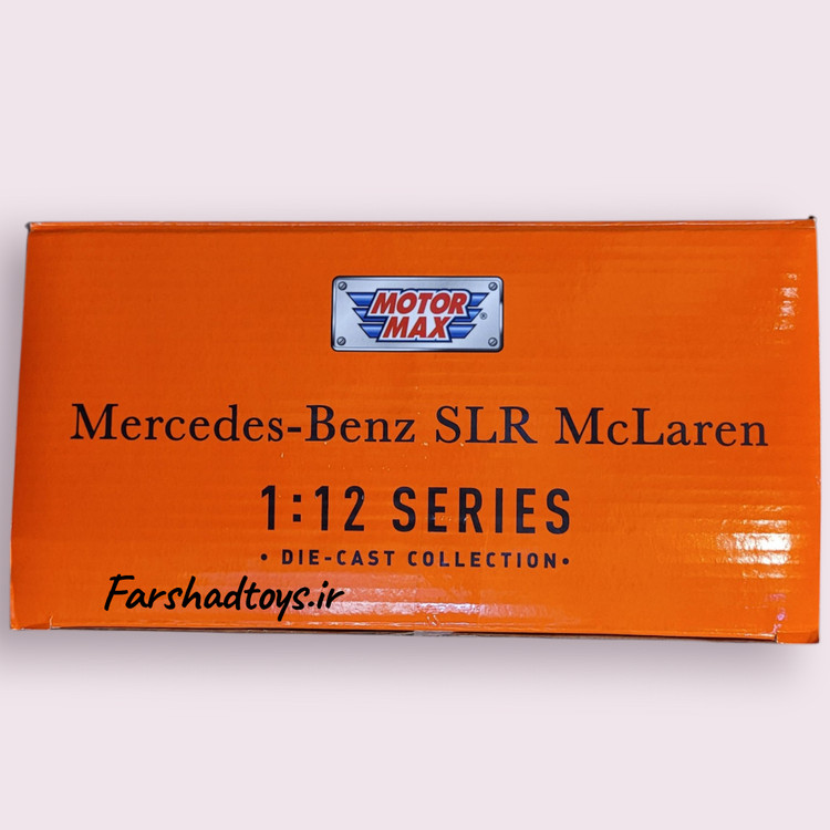 جعبه نارنجی ماکت Mercedes-Benz SLR McLaren برند Motor Max سری 1:12 Die-Cast Collection در فرشاد تویز