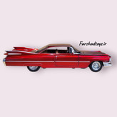 ماکت Cadillac کلاسیک 1959 رنگ قرمز متالیک با طراحی عقب بالهدار در فرشاد تویز
