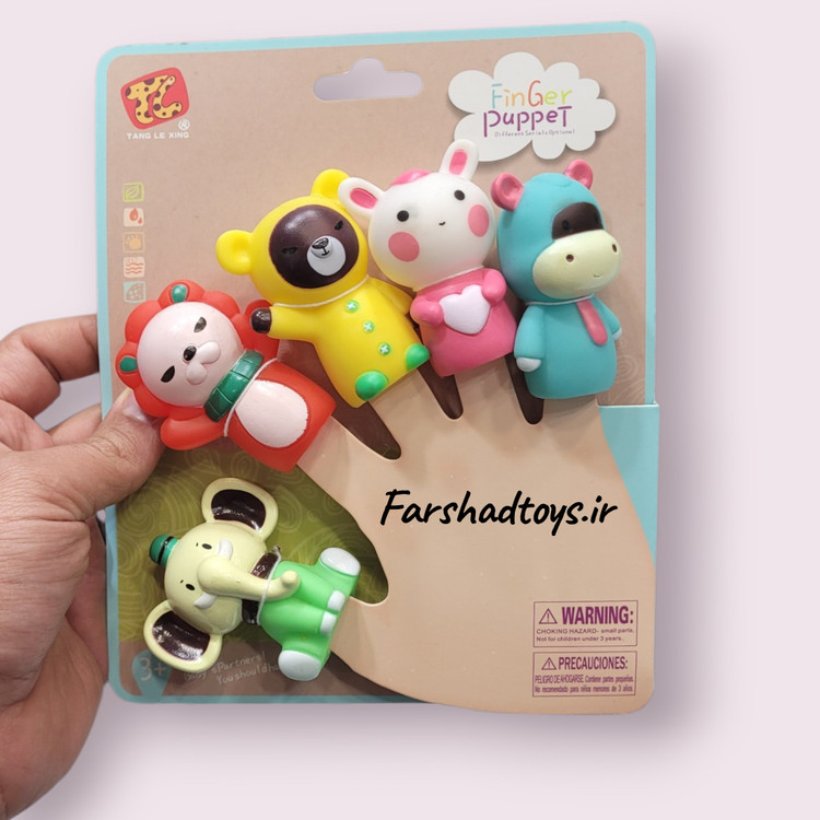 ست عروسک انگشتی حیوانات ۵ عددی Finger Puppet برند Tang Le Xing فرشاد تویز