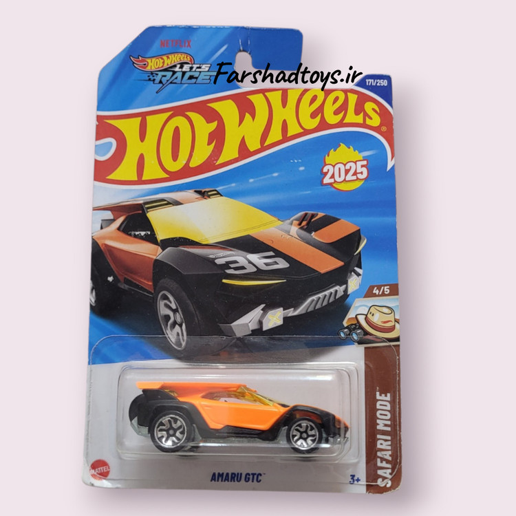ماشین هات ویلز Amaru GTC نارنجی سری Safari Mode با عدد 36 فرشاد تویز