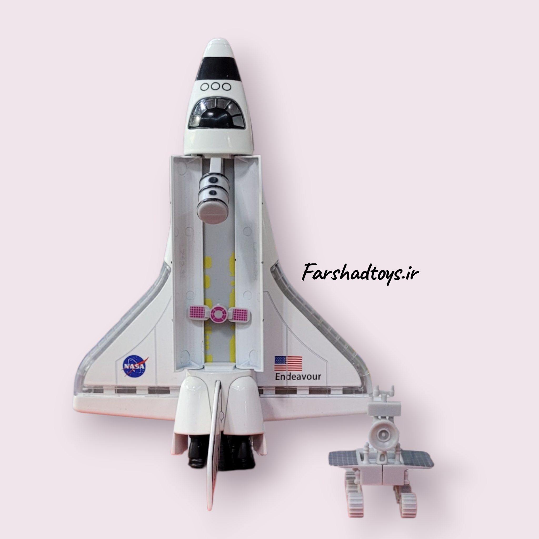 ماکت شاتل فضایی NASA Endeavour مدل KAIWEI LZ12B چراغ دار با محفظه بازشو