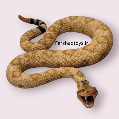 فیگور مار زنگی TNG طول ۸۰ سانتیمتر با دهان باز و جزئیات فلسها در فرشاد تویز