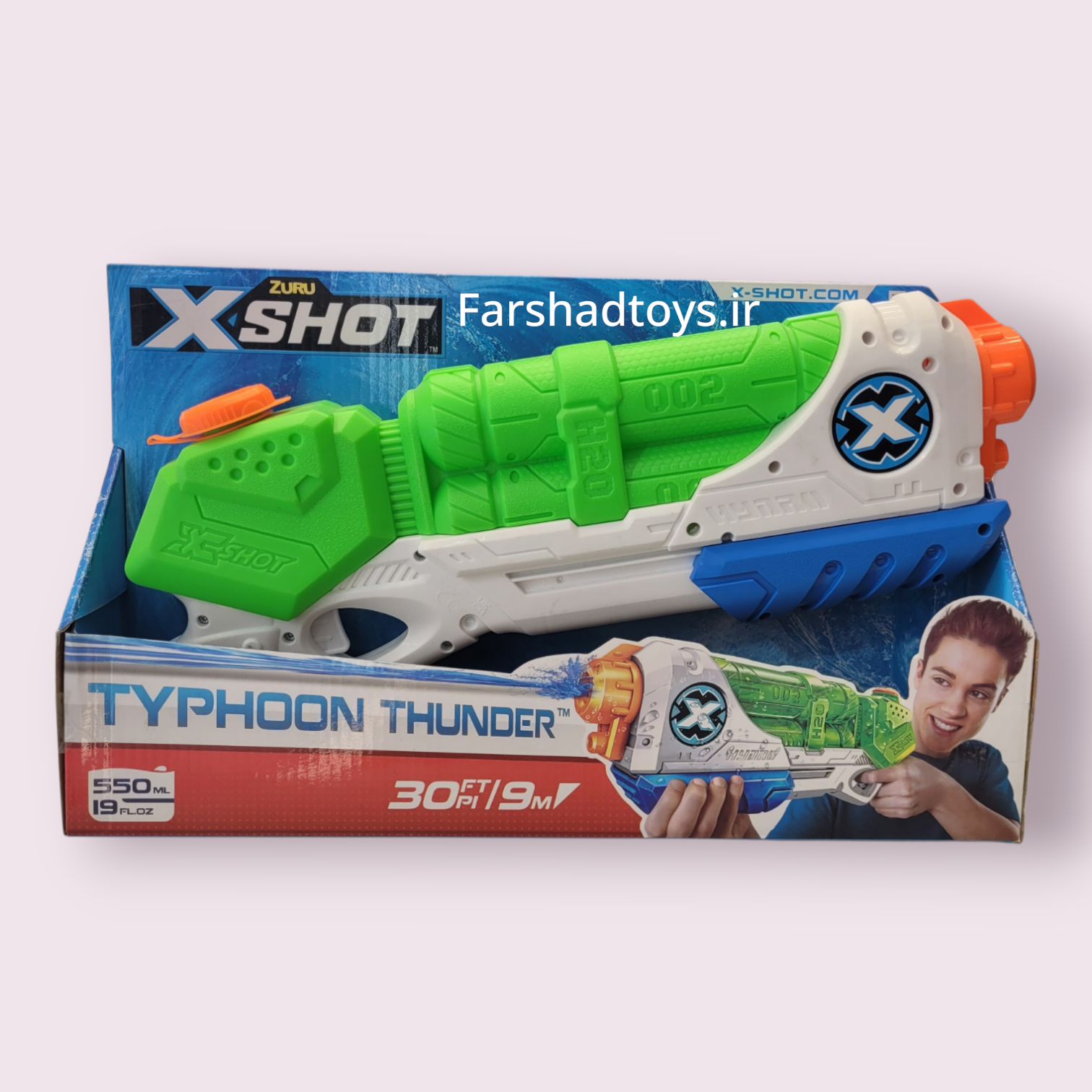 تفنگ آب پاش ایکس شات Typhoon Thunder ظرفیت ۵۵۰ میلی‌لیتر در فرشاد تویز