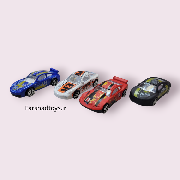 چهار ماشین مسابقهای آبی، سفید، قرمز و مشکی ست Tian Hong مدل Classic Race