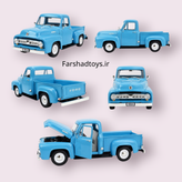 ماکت فلزی فورد F100 پیکاپ مدل 1953 برند Yatming مقیاس 1:18 در رنگ قرمز و آبی کلکسیونی فرشاد تویز