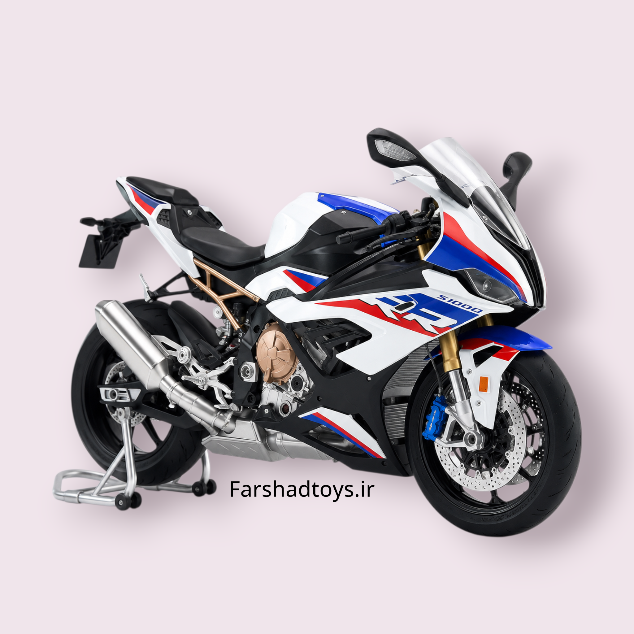 نمای سهرخ جلو ماکت موتور سیکلت BMW S1000RR دودزا و شارژی مقیاس ۱/۶ در فرشاد تویز