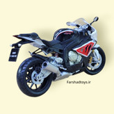 نمای عقب ماکت موتور BMW S1000 RR سفید مشکی قرمز مقیاس 1:12