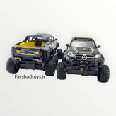 نمای جلو و عقب ماکت مرسدس بنز X-Class 6x6 مشکی و نقرهای